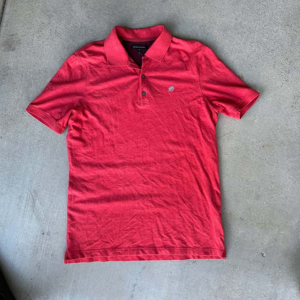Banana Republic Polo Shirt Size L Red Short Sleeve Logo